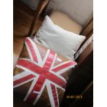 SELECTION OF THREE VARIOUS CUSHIONS, EACH APPROX 51CM SQUARE