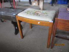 EMBROIDERED PIANO STOOL, WIDTH APPROX 53CM