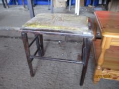 INTERESTING JOINTED STOOL IN ARTS AND CRAFTS STYLE, BELIEVED TO HAVE BEEN USED AT THE CORONATION