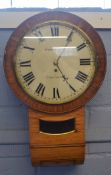 Bleached oak/light wood dial clock by Wheatley of Carlisle (altered), 70cm high