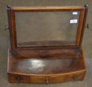 19th century mahogany boxwood strung and cross banded bow fronted toilet mirror fitted with three
