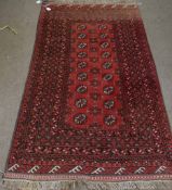 20th century Caucasian style Shiraz rug, multi-gull border, central panel of geometric designs,