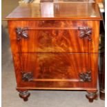 Early Victorian mahogany converted commode, of rectangular form, the lifting top enclosing a void