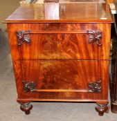 Early Victorian mahogany converted commode, of rectangular form, the lifting top enclosing a void