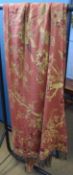 Aubusson type wall hanging or table cloth decorated with birds, foliage etc, mainly red/rust ground,