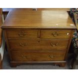 19th century mahogany chest, two short and two full width drawers on bracket feet, 87cm wide