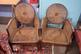 Pair of late 19th century Bergere armchairs