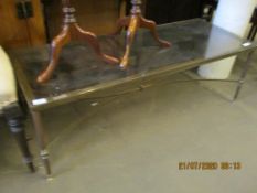 GLASS TOPPED COFFEE TABLE