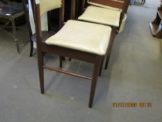 SET OF FOUR SKANDART TEAK RETRO REXINE DINING CHAIRS