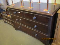 MAHOGANY CHEST OF TWO SHORT AND TWO FULL WIDTH DRAWERS, 116CM WIDE