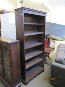 REPRODUCTION OAK BOOKCASE, 184CM HIGH X 86.5CM WIDE