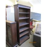 REPRODUCTION OAK BOOKCASE, 184CM HIGH X 86.5CM WIDE