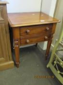 MAHOGANY SMALL TWO DRAWER WORK TABLE, 56CM WIDE