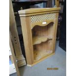 REPRODUCTION PINE SMALL WALL MOUNTING CORNER CUPBOARD, 47CM WIDE