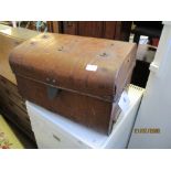 VINTAGE TIN TRUNK, 54CM LONG