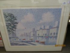 PENCIL SIGNED LITHOGRAPH MARINA III