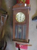 EARLY 20TH CENTURY OAK WALL CLOCK, 76CM HIGH