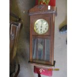 EARLY 20TH CENTURY OAK WALL CLOCK, 76CM HIGH