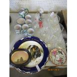 VARIOUS DRINKING GLASSES, POTTERY MUGS, OTHER DECORATIVE ITEMS ETC