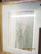 GERTRUDE FITT SIGNED WATERCOLOUR, MARSH SCENE WITH BRIDGE OVER CREEK AND TWO OTHER PICTURES (3)