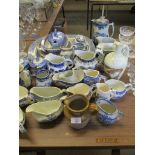 VARIOUS BLUE AND WHITE WARES INCLUDING GEORGE JONES, BOOTHS ETC
