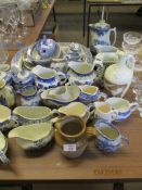 VARIOUS BLUE AND WHITE WARES INCLUDING GEORGE JONES, BOOTHS ETC