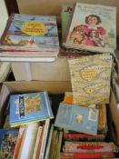 THREE BOXES OF VARIOUS ANNUALS AND OTHER BOOKS AND PLASTIC LARGE COVER