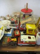 VARIOUS TOYS INCLUDING CRANE, AMBULANCE, HELICOPTER ETC