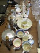 HOTEL WARE TEA SERVICE, VARIOUS ORNAMENTSL WARES, STAFFORDSHIRE FIGURES ETC