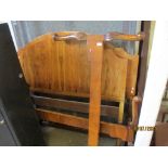 PAIR OF SIMULATED ROSEWOOD SINGLE BEDSTEADS, 137CM WIDE