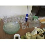 VARIOUS DRINKING GLASSES AND GLASS WARES