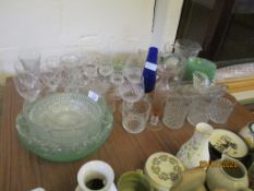 VARIOUS DRINKING GLASSES AND GLASS WARES