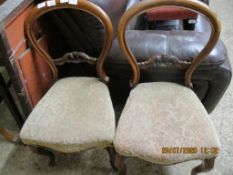 PAIR OF VICTORIAN BALLOON BACK DINING CHAIRS