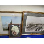 THREE VARIOUS FRAMED PICTURES, ALL COASTAL INTEREST, LARGEST FRAME SIZE APPROX 59 X 50CM
