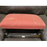 SMALL JOINTED FOOT STOOL, UPHOLSTERED, 51CM APPROX LONG