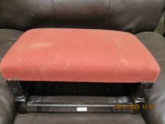 SMALL JOINTED FOOT STOOL, UPHOLSTERED, 51CM APPROX LONG