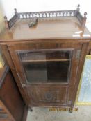 EDWARDIAN GLAZED POT CUPBOARD OR MUSIC CUPBOARD, WIDTH APPROX 54CM