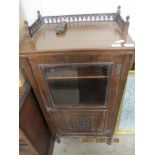 EDWARDIAN GLAZED POT CUPBOARD OR MUSIC CUPBOARD, WIDTH APPROX 54CM