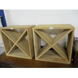 PAIR OF MODERN DISPLAY SHELVES, EACH APPROX 50CM SQUARE