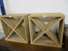 PAIR OF MODERN DISPLAY SHELVES, EACH APPROX 50CM SQUARE