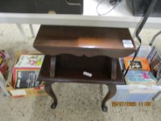 MAHOGANY OCCASIONAL TABLE AND STOOL