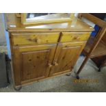 MODERN PINE SIDE CUPBOARD WIDTH APPROX 88CM