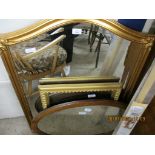 SELECTION OF VARIOUS MIRRORS, LARGER ARCH TOP EXAMPLE WIDTH APPROX 77CM