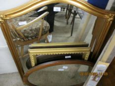 SELECTION OF VARIOUS MIRRORS, LARGER ARCH TOP EXAMPLE WIDTH APPROX 77CM