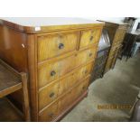 LATE 19TH CENTURY WALNUT CHEST OF TWO SHORT OVER THREE LONG DRAWERS, WIDTH APPROX 119CM