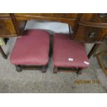 PAIR OF MATCHING JOINTED FOOT STOOLS, EACH LENGTH APPROX 46CM