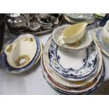 QUANTITY OF VARIOUS OVAL MEAT PLATES AND OTHER CERAMICS INCLUDING ALFRED MEAKIN ETC