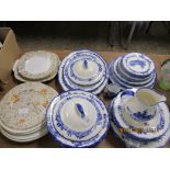 QUANTITY OF ROYAL DOULTON NORFOLK PATTERN PLATES, SERVING DISHES AND A JUG TOGETHER WITH CROWN