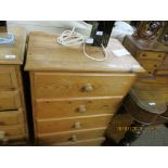 VINTAGE PINE NARROW FOUR DRAWER CHEST OF DRAWERS, APPROX 64CM WIDTH