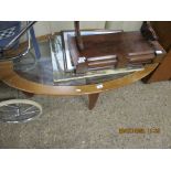 OVAL GLASS TOP COFFEE TABLE, LENGTH APPROX 125CM